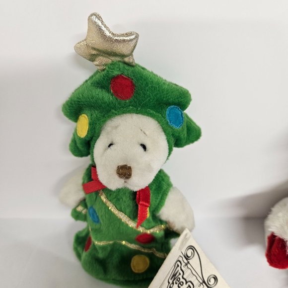 Vtg Ganz Wee Bear Village Blizzard Tannenbaum Bears Snowman Tree Outfits 5 Inch - Picture 4 of 5